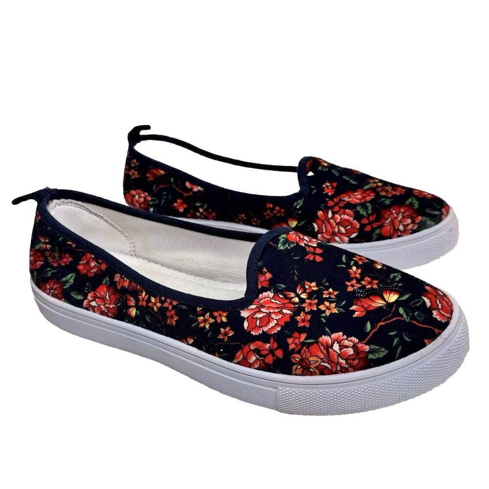 The Skyline Collection Slip-on Shoes Women's Size‎ 9 Multi-Color Floral Low Top - Picture 2 of 9